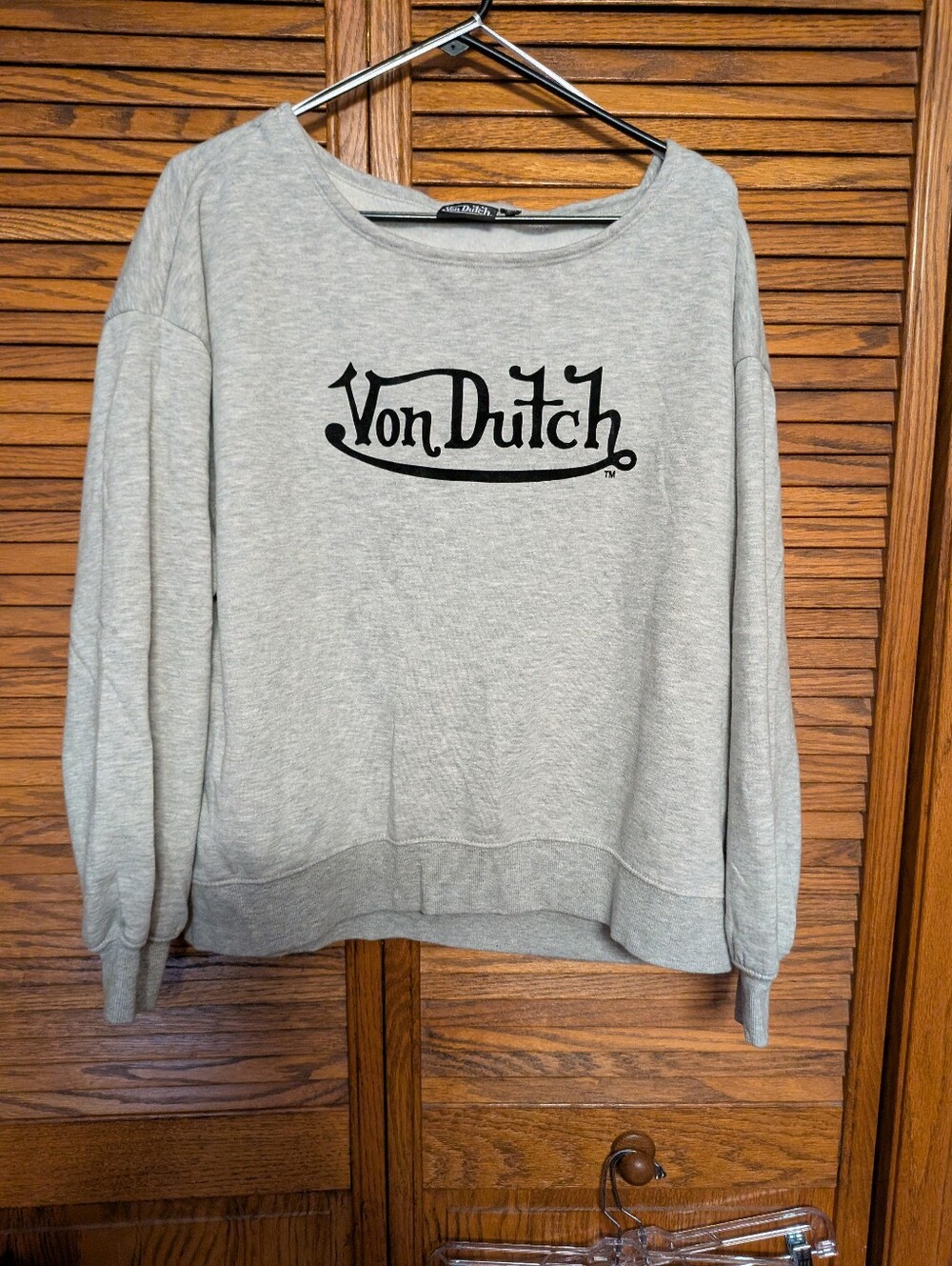 Von Dutch Women's Off The Shoulder Oversized Sweatshirt Size Large